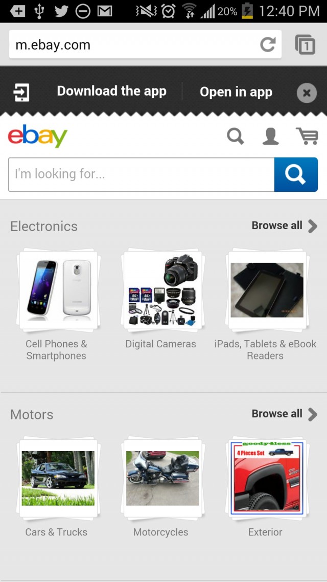 eBay mobile