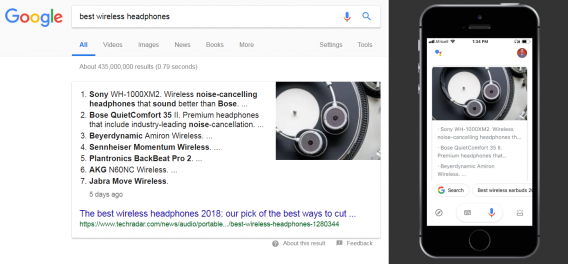 voice search with featured snippet