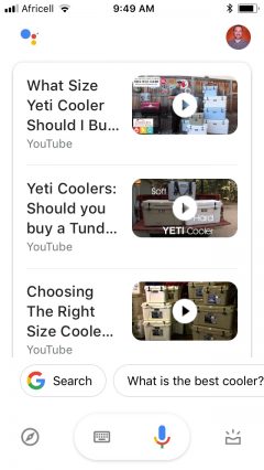 yeti coolers voice search